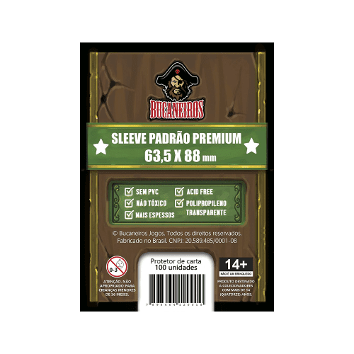 Sleeve Padrão Premium 63,5x88mm Bucaneiros (100un)